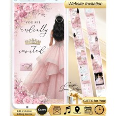 Pink Quinceanera Invitation Website